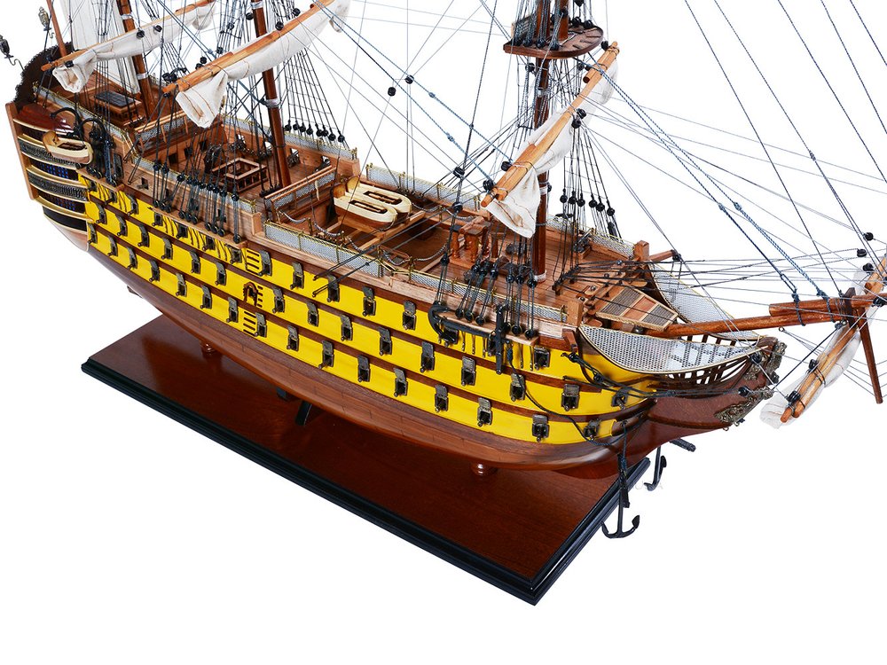 36" Unfinished Wood Hand Painted Model Boat HomeRoots
