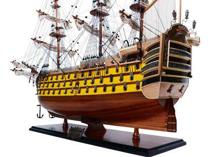 36" Unfinished Wood Hand Painted Model Boat HomeRoots