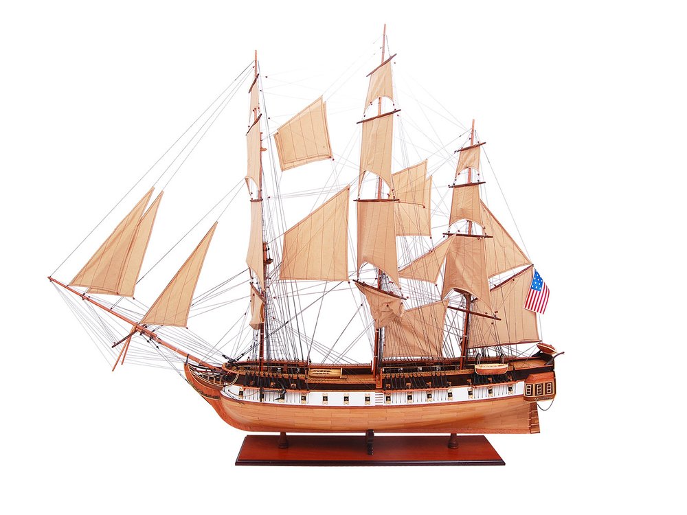 60" Unfinished Wood Hand Painted Model Boat HomeRoots