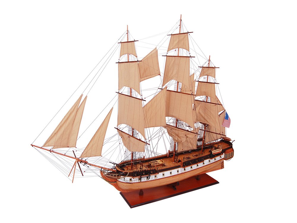 60" Unfinished Wood Hand Painted Model Boat HomeRoots