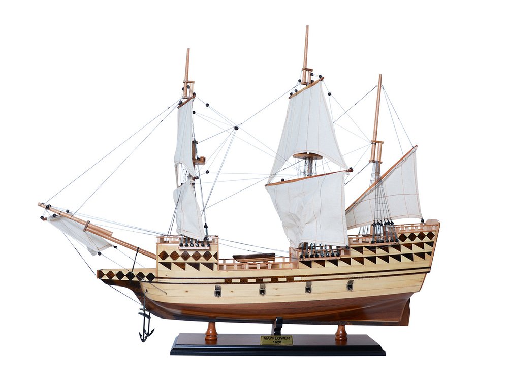 25" Unfinished Wood Hand Painted Model Boat HomeRoots