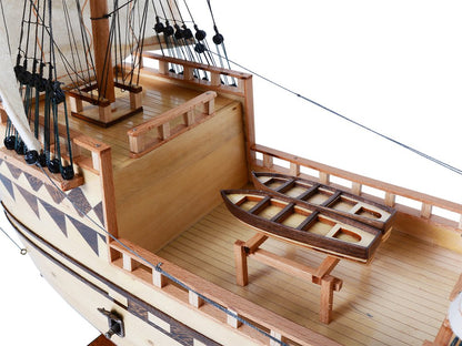 25" Unfinished Wood Hand Painted Model Boat HomeRoots
