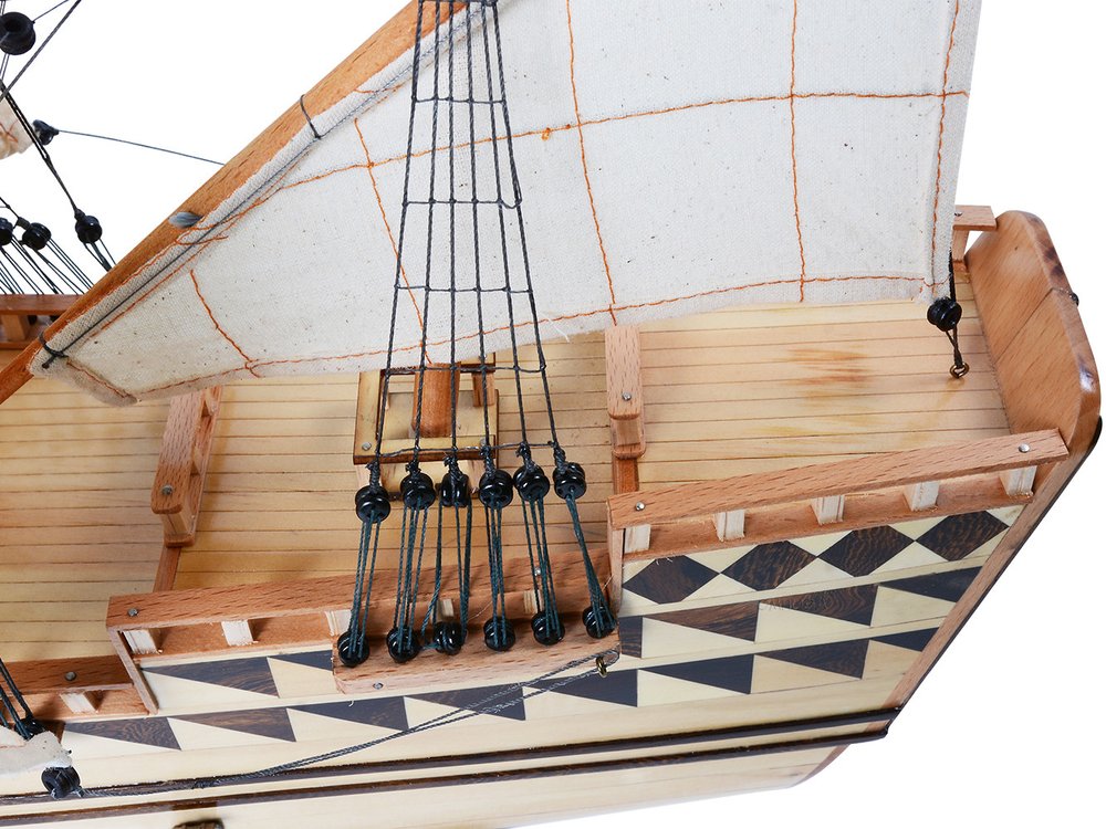 25" Unfinished Wood Hand Painted Model Boat HomeRoots
