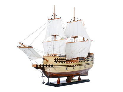 25" Unfinished Wood Hand Painted Model Boat HomeRoots