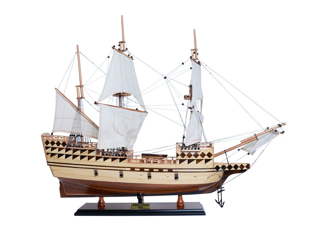 25" Unfinished Wood Hand Painted Model Boat HomeRoots