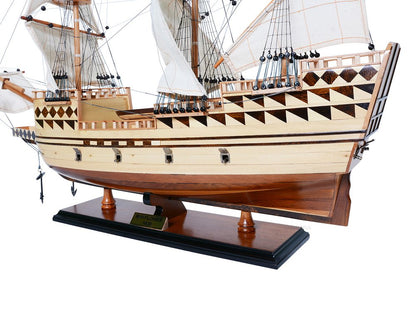25" Unfinished Wood Hand Painted Model Boat HomeRoots