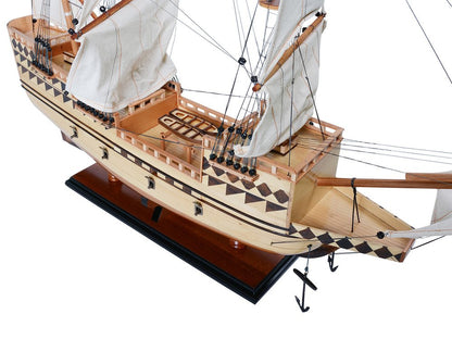 25" Unfinished Wood Hand Painted Model Boat HomeRoots