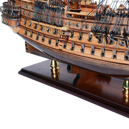 26" Unfinished Wood Hand Painted Model Boat HomeRoots