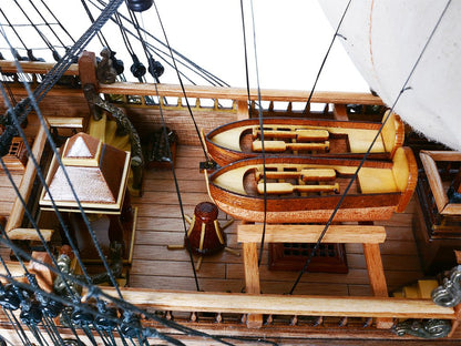26" Unfinished Wood Hand Painted Model Boat HomeRoots