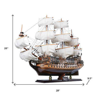 26" Unfinished Wood Hand Painted Model Boat HomeRoots