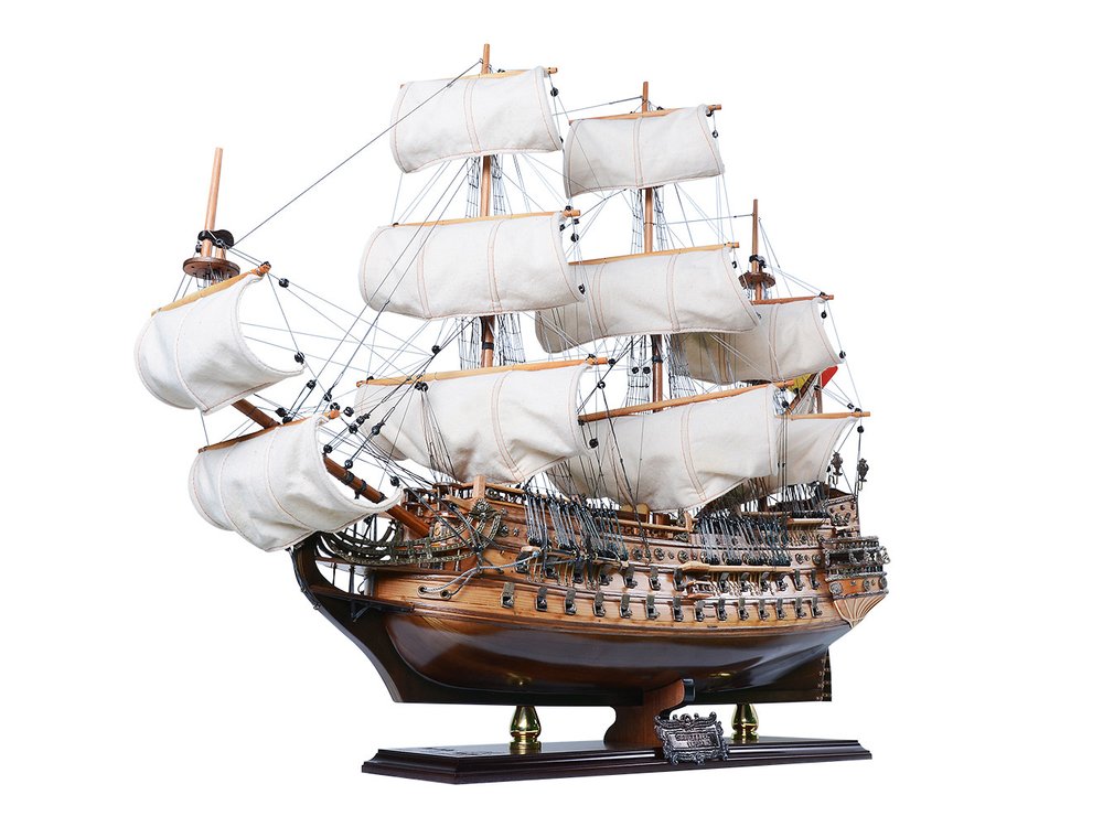 26" Unfinished Wood Hand Painted Model Boat HomeRoots