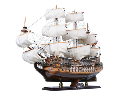 26" Unfinished Wood Hand Painted Model Boat HomeRoots