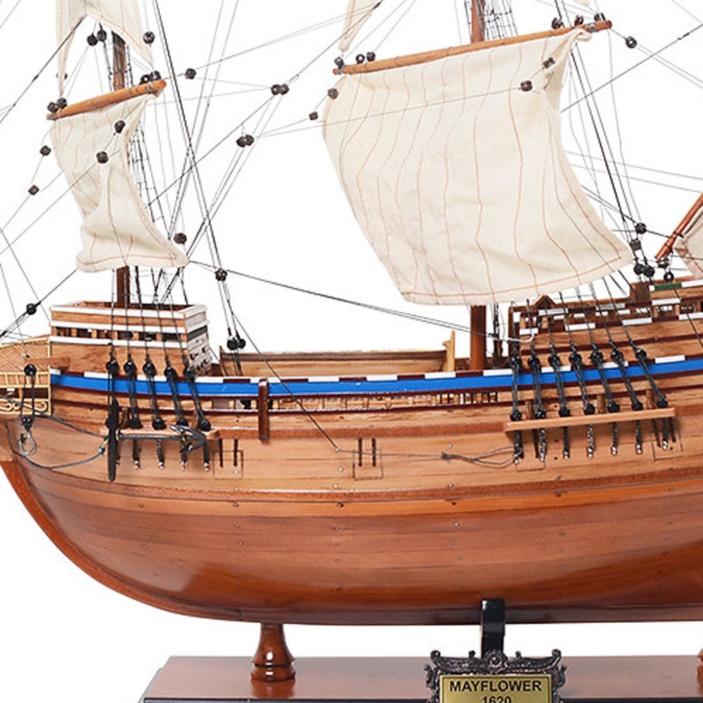30" Unfinished Wood Hand Painted Model Boat HomeRoots