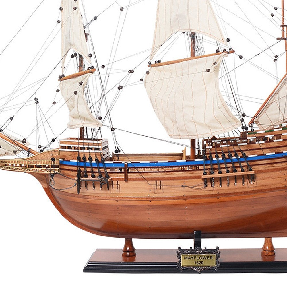 30" Unfinished Wood Hand Painted Model Boat HomeRoots