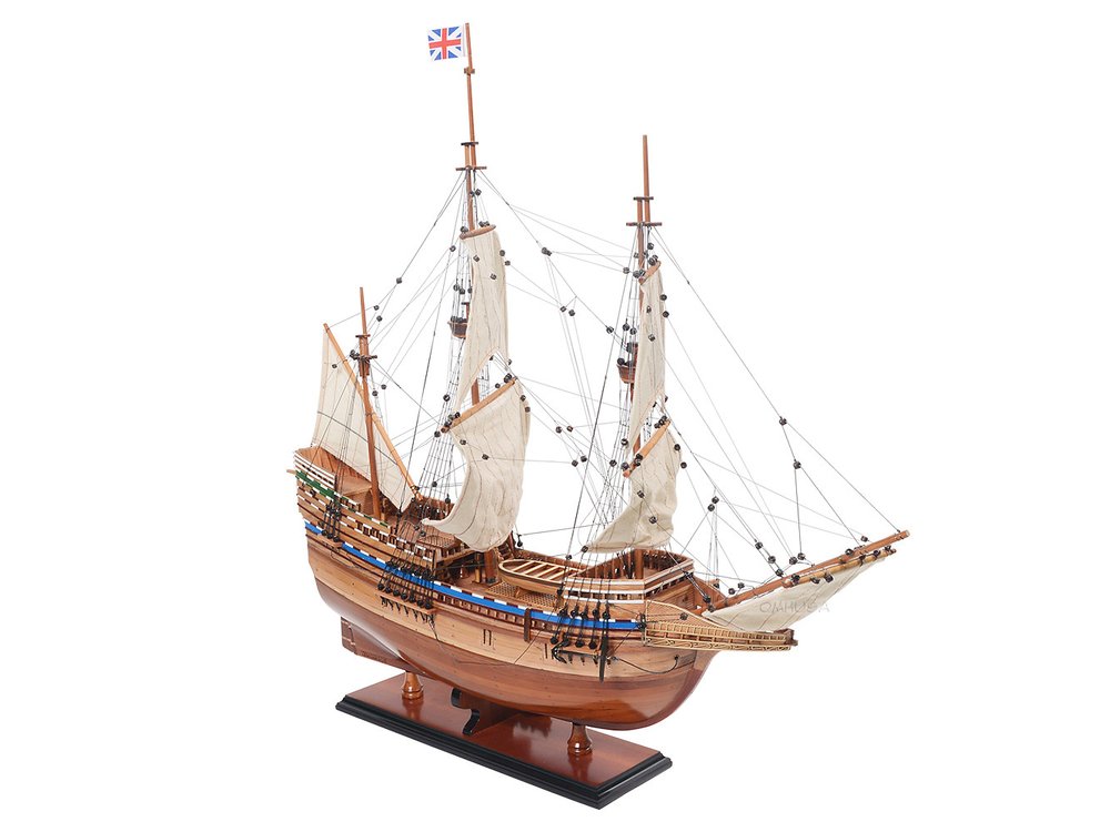 30" Unfinished Wood Hand Painted Model Boat HomeRoots