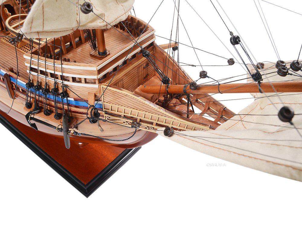 30" Unfinished Wood Hand Painted Model Boat HomeRoots