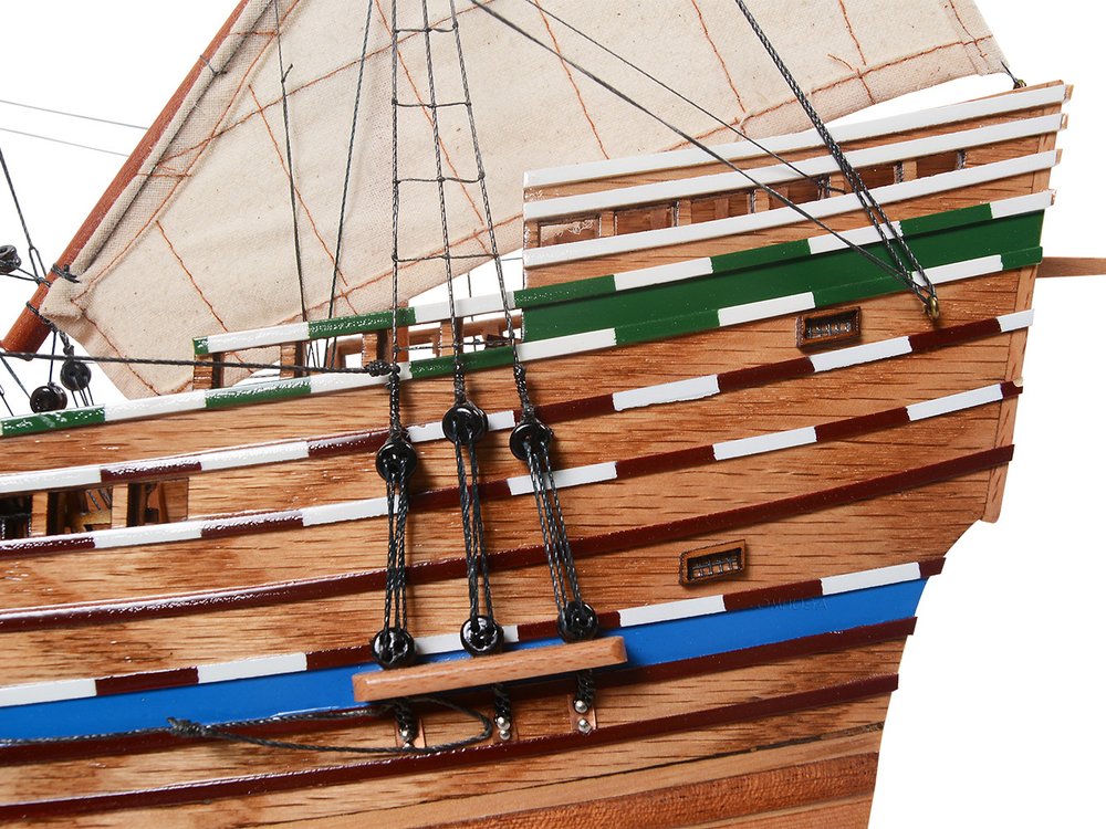 30" Unfinished Wood Hand Painted Model Boat HomeRoots