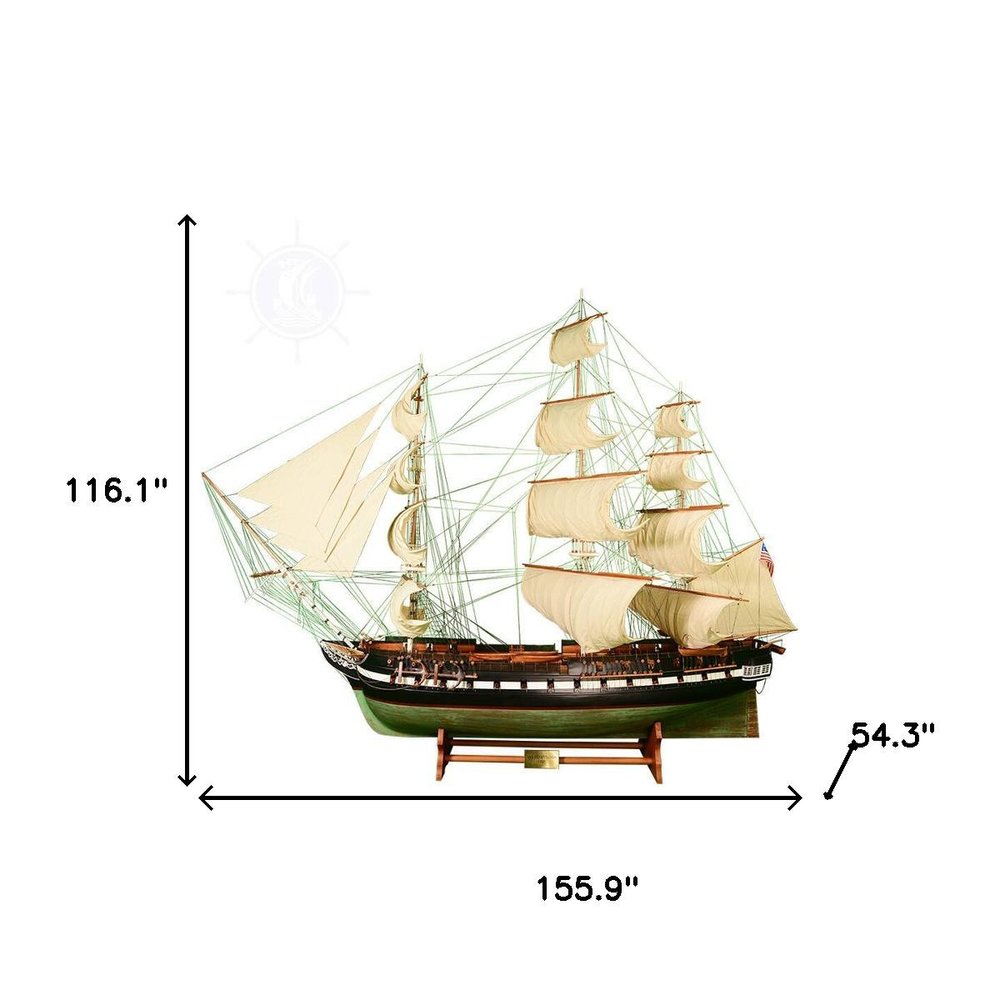 116" Unfinished Wood Hand Painted Model Boat HomeRoots
