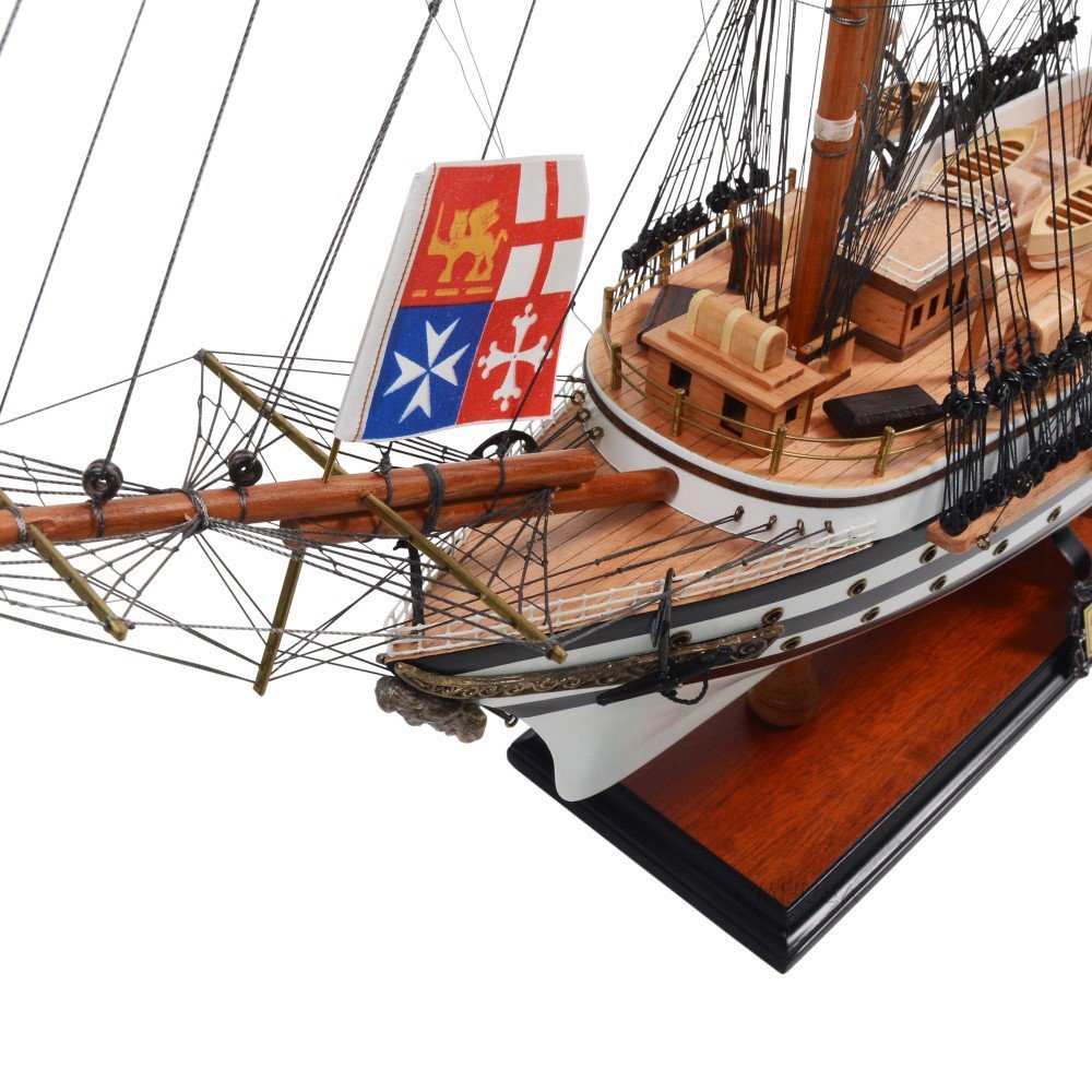 24" Unfinished Wood Hand Painted Model Boat HomeRoots