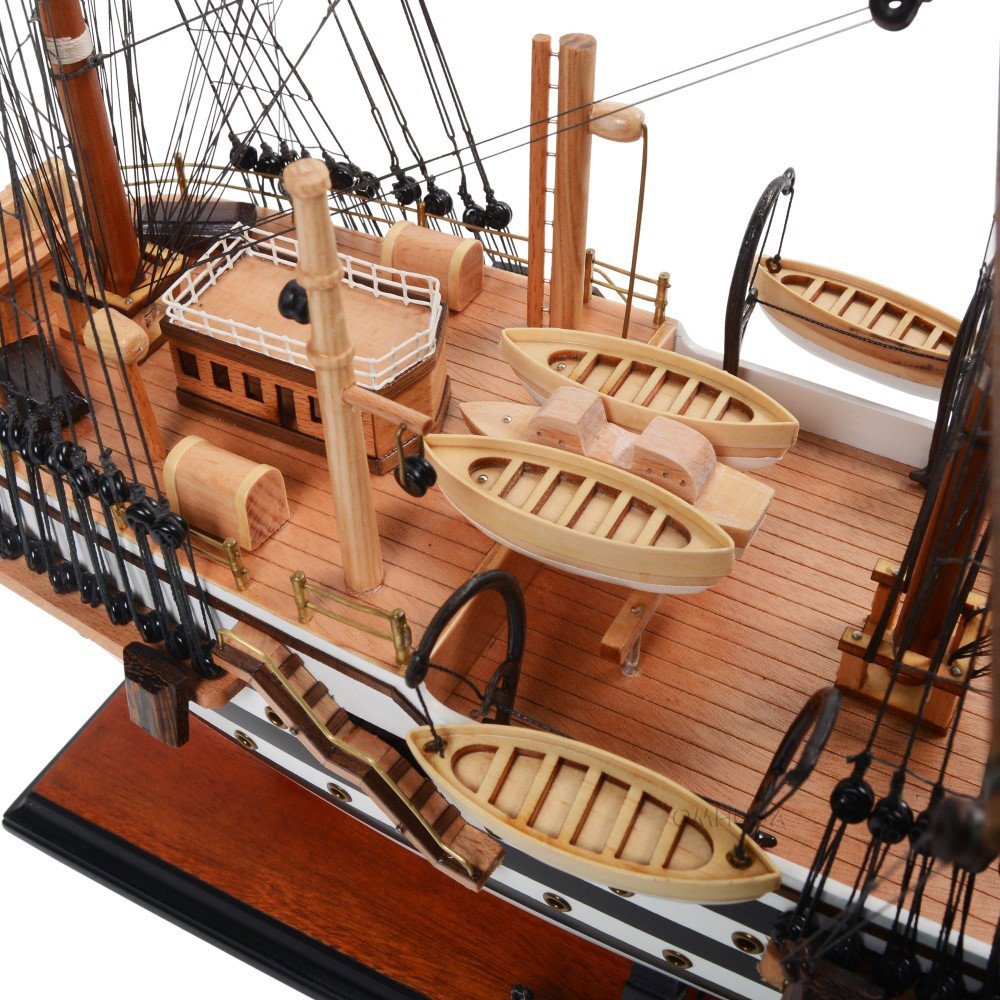 24" Unfinished Wood Hand Painted Model Boat HomeRoots