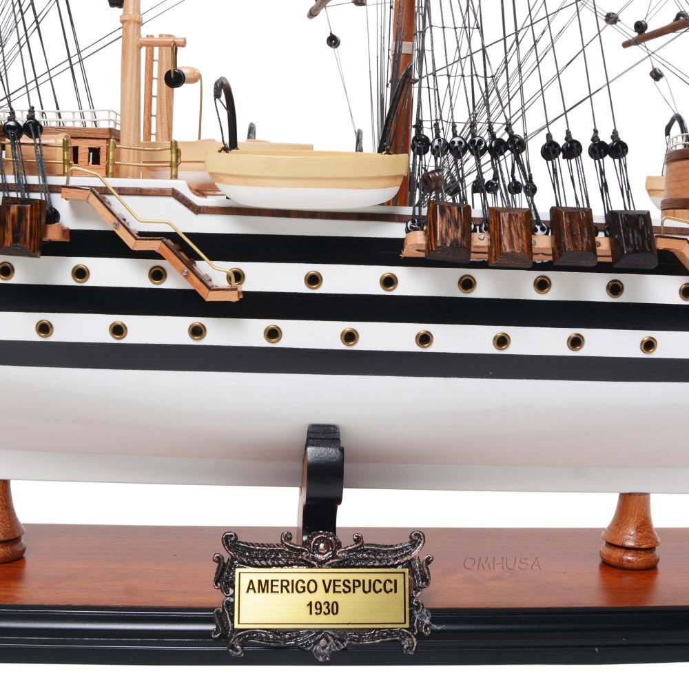 24" Unfinished Wood Hand Painted Model Boat HomeRoots