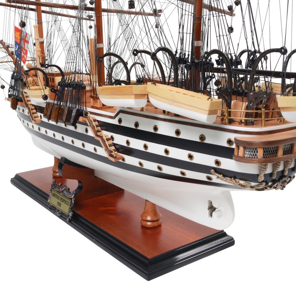 24" Unfinished Wood Hand Painted Model Boat HomeRoots