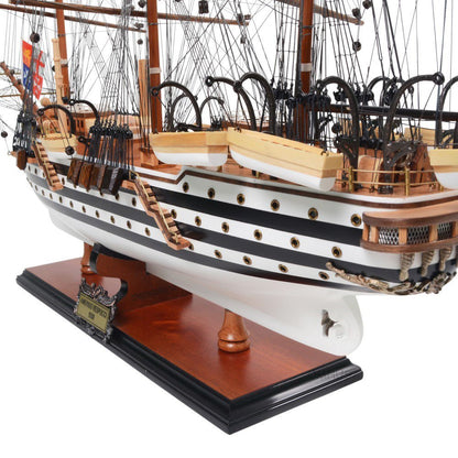 24" Unfinished Wood Hand Painted Model Boat HomeRoots