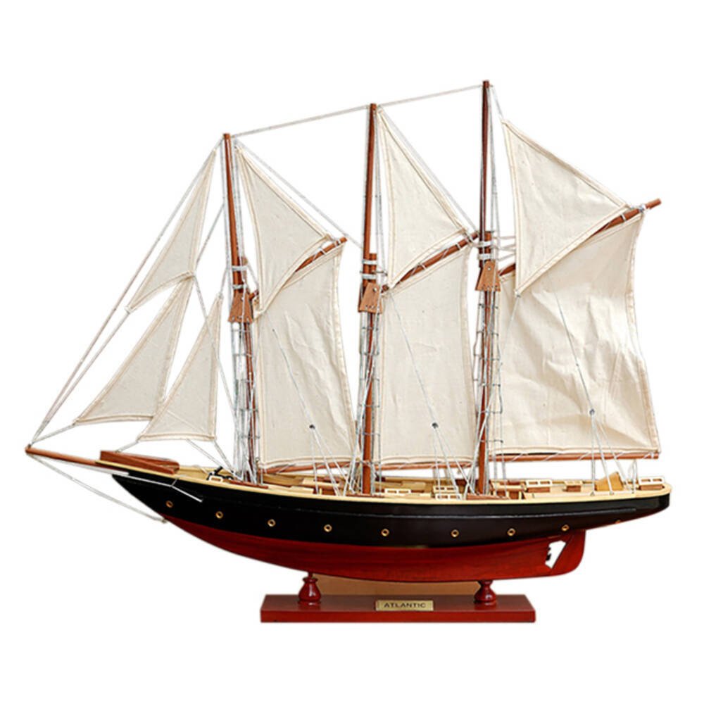 33" Unfinished Wood Hand Painted Model Boat HomeRoots
