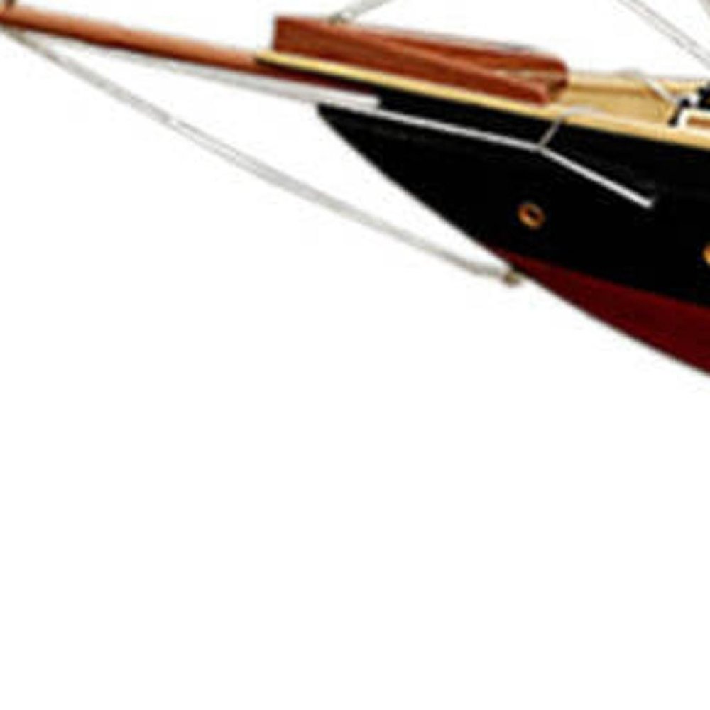 33" Unfinished Wood Hand Painted Model Boat HomeRoots