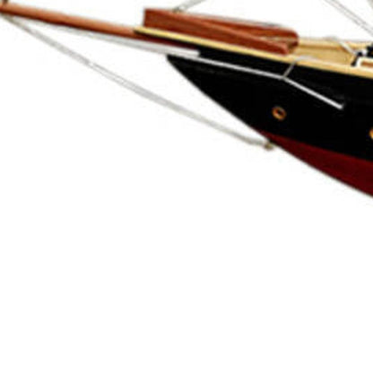 33" Unfinished Wood Hand Painted Model Boat HomeRoots