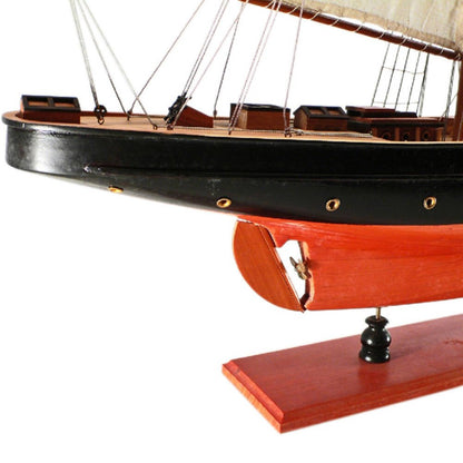 33" Unfinished Wood Hand Painted Model Boat HomeRoots