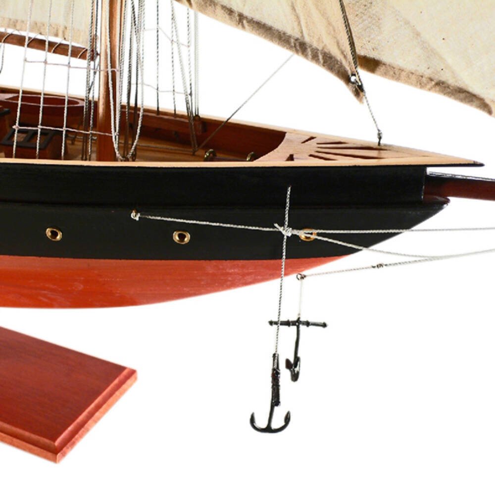33" Unfinished Wood Hand Painted Model Boat HomeRoots