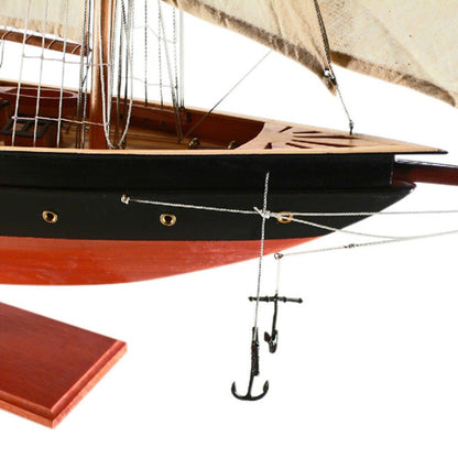 33" Unfinished Wood Hand Painted Model Boat HomeRoots