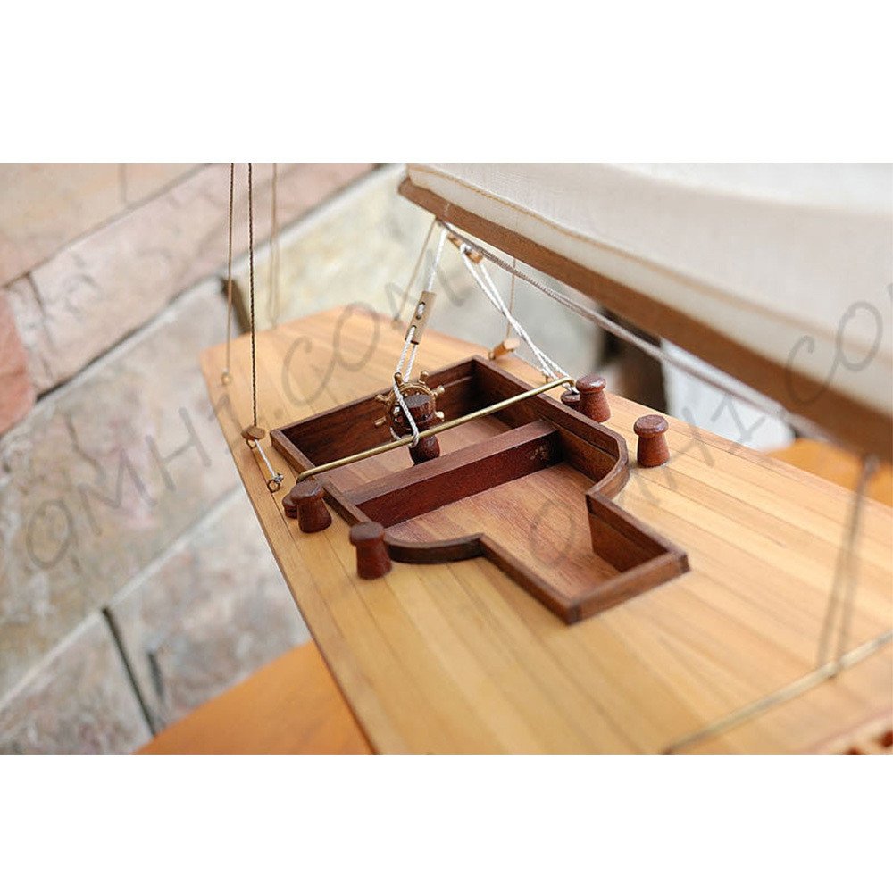 31" Unfinished Wood Hand Painted Model Boat HomeRoots