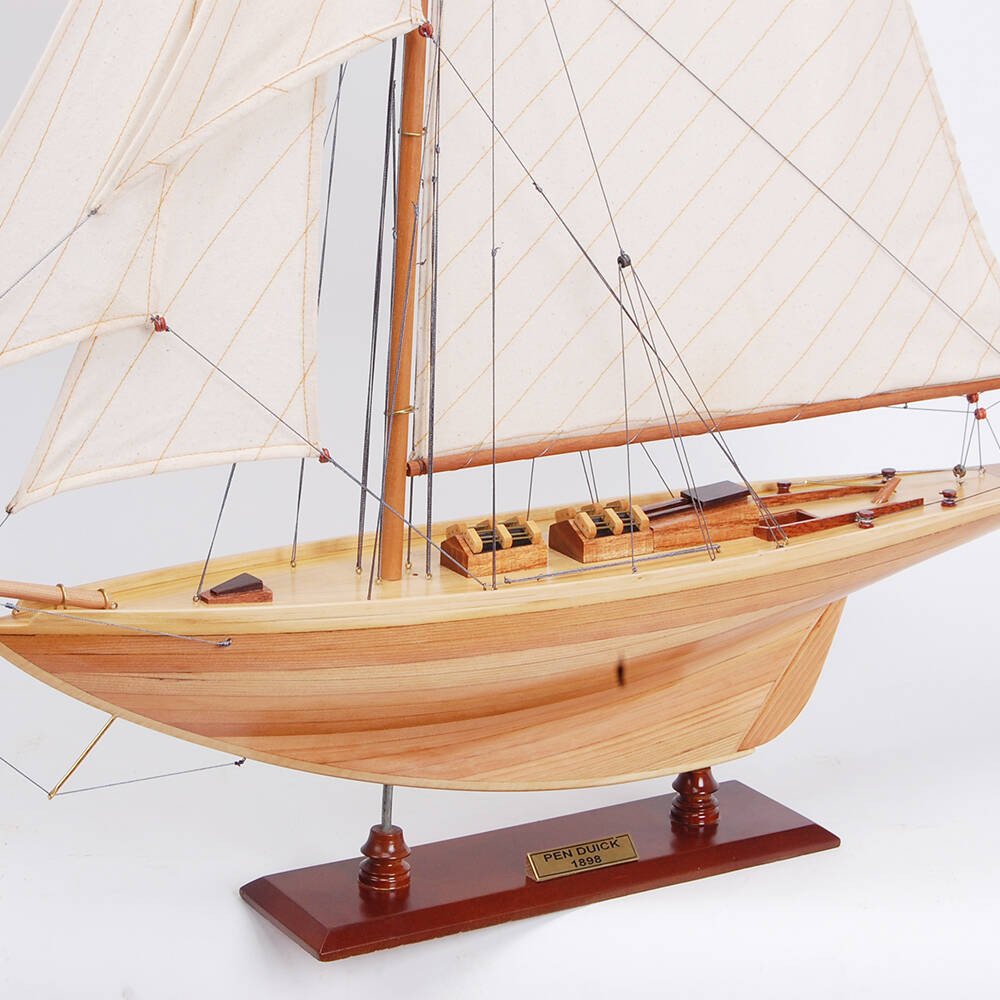 37" Unfinished Wood Hand Painted Model Boat HomeRoots