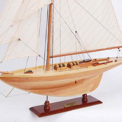 37" Unfinished Wood Hand Painted Model Boat HomeRoots