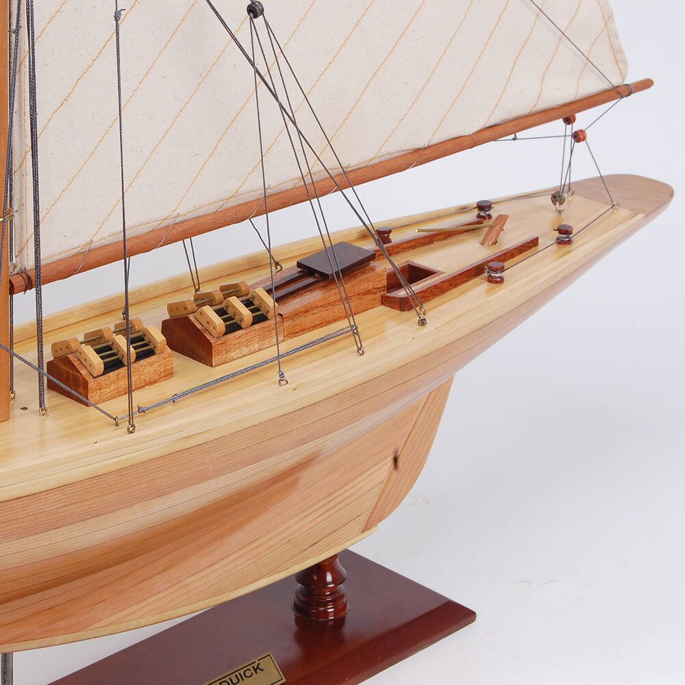 37" Unfinished Wood Hand Painted Model Boat HomeRoots