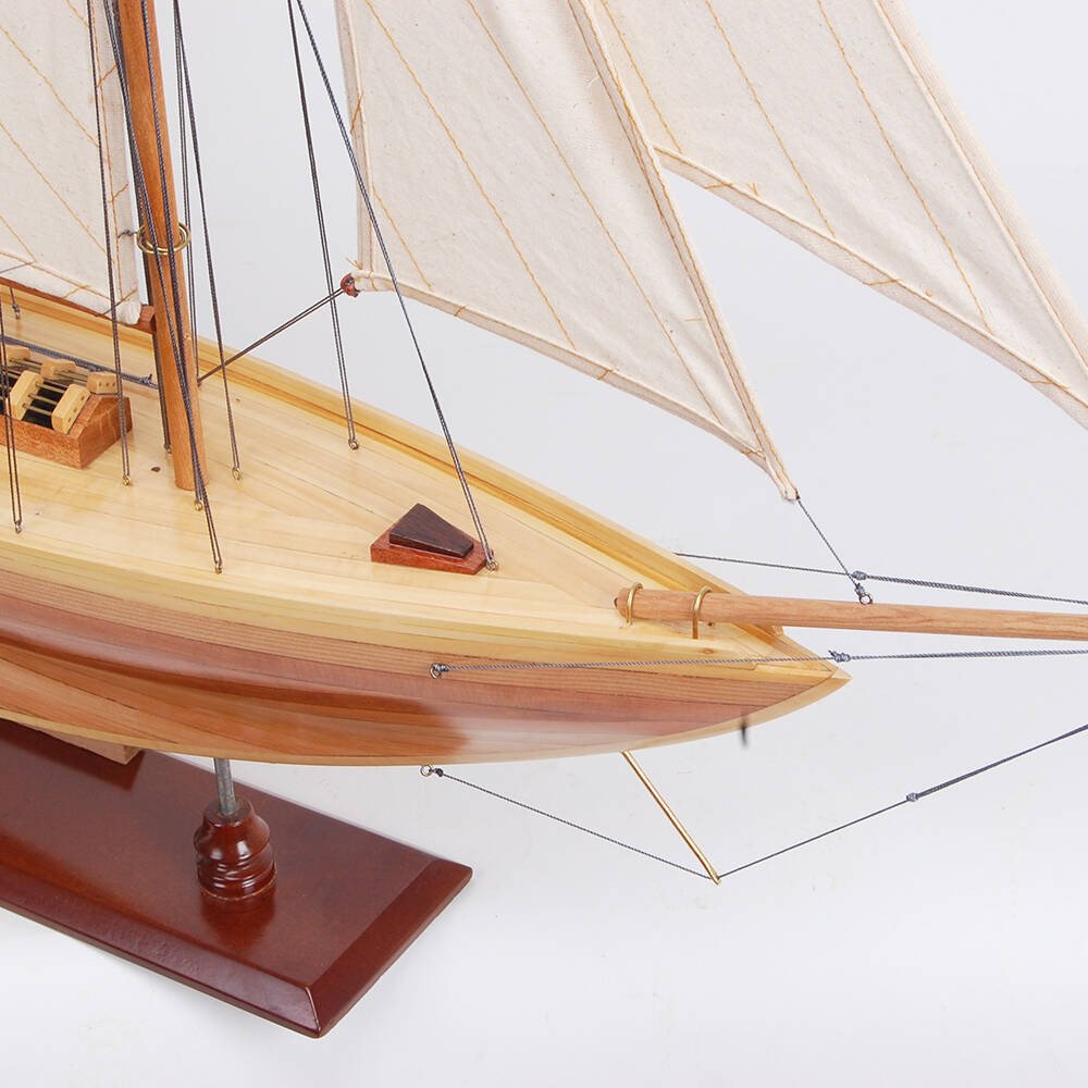 37" Unfinished Wood Hand Painted Model Boat HomeRoots