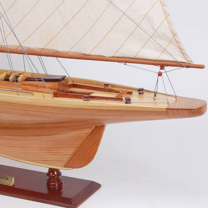 37" Unfinished Wood Hand Painted Model Boat HomeRoots