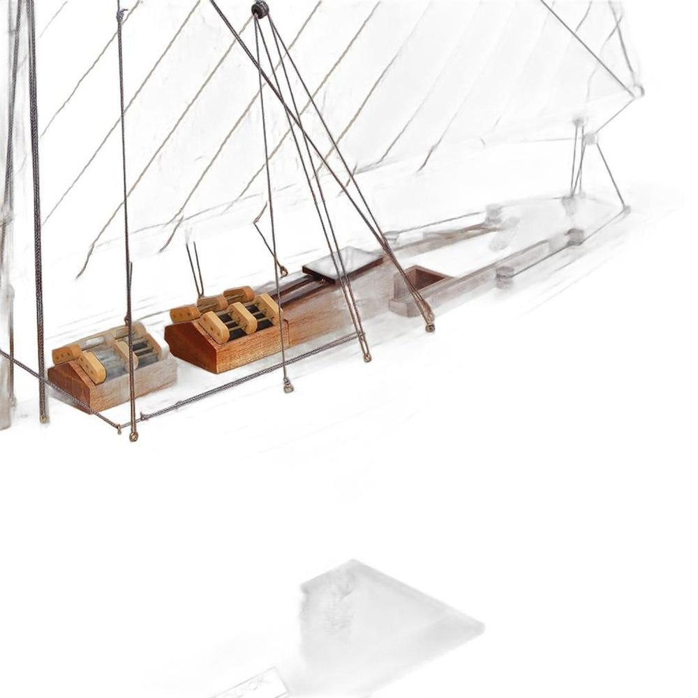 37" Unfinished Wood Hand Painted Model Boat HomeRoots