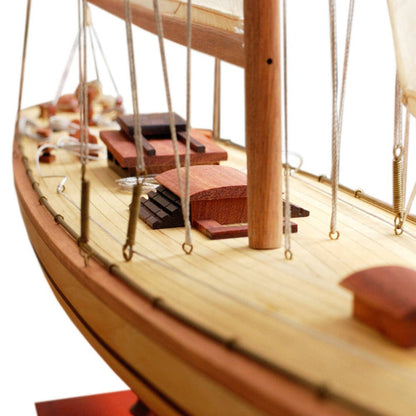 30" Unfinished Wood Hand Painted Model Boat HomeRoots