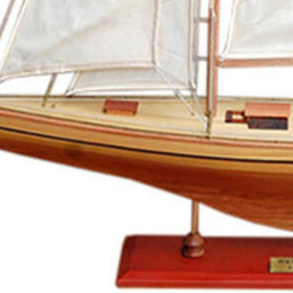 30" Unfinished Wood Hand Painted Model Boat HomeRoots
