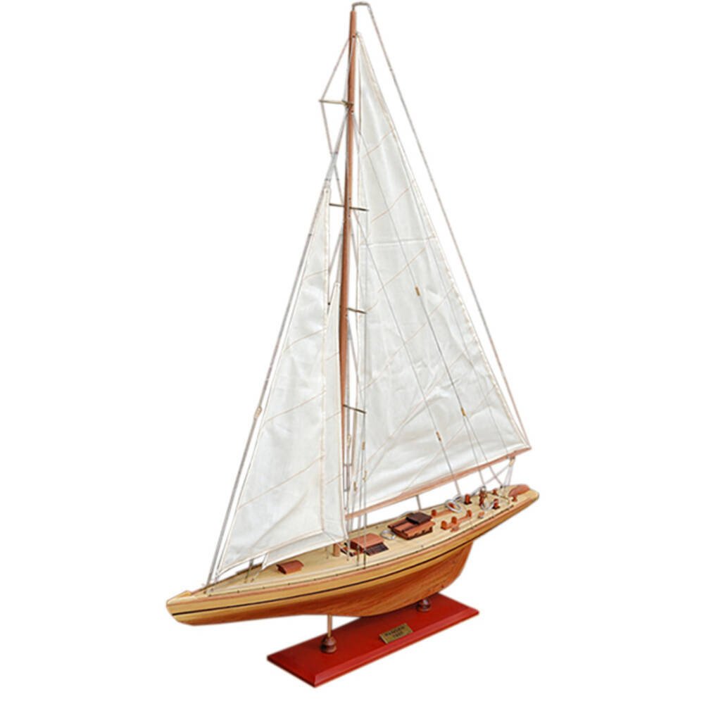 30" Unfinished Wood Hand Painted Model Boat HomeRoots