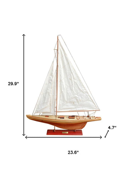 30" Unfinished Wood Hand Painted Model Boat HomeRoots