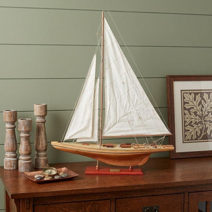 30" Unfinished Wood Hand Painted Model Boat HomeRoots