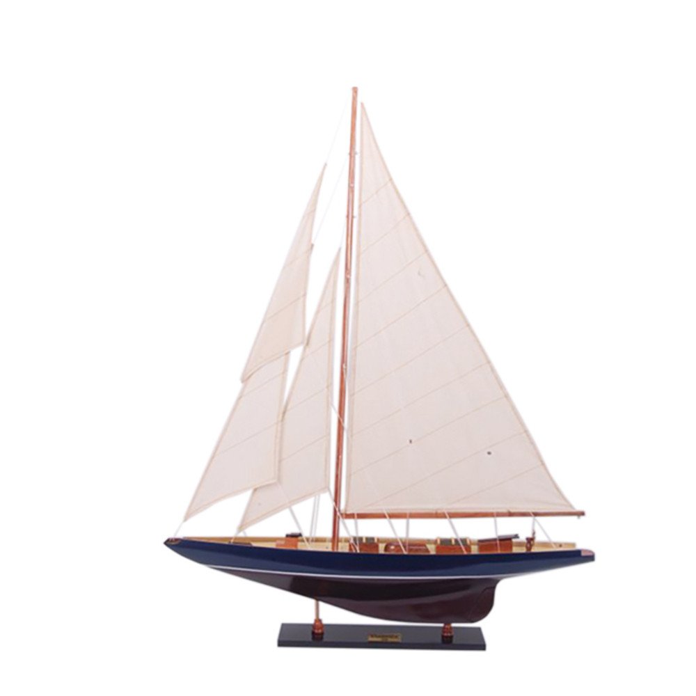 38" Unfinished Wood Hand Painted Model Boat HomeRoots