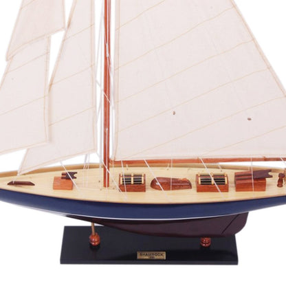 38" Unfinished Wood Hand Painted Model Boat HomeRoots