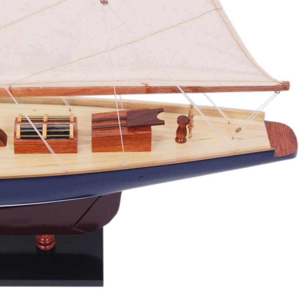 38" Unfinished Wood Hand Painted Model Boat HomeRoots
