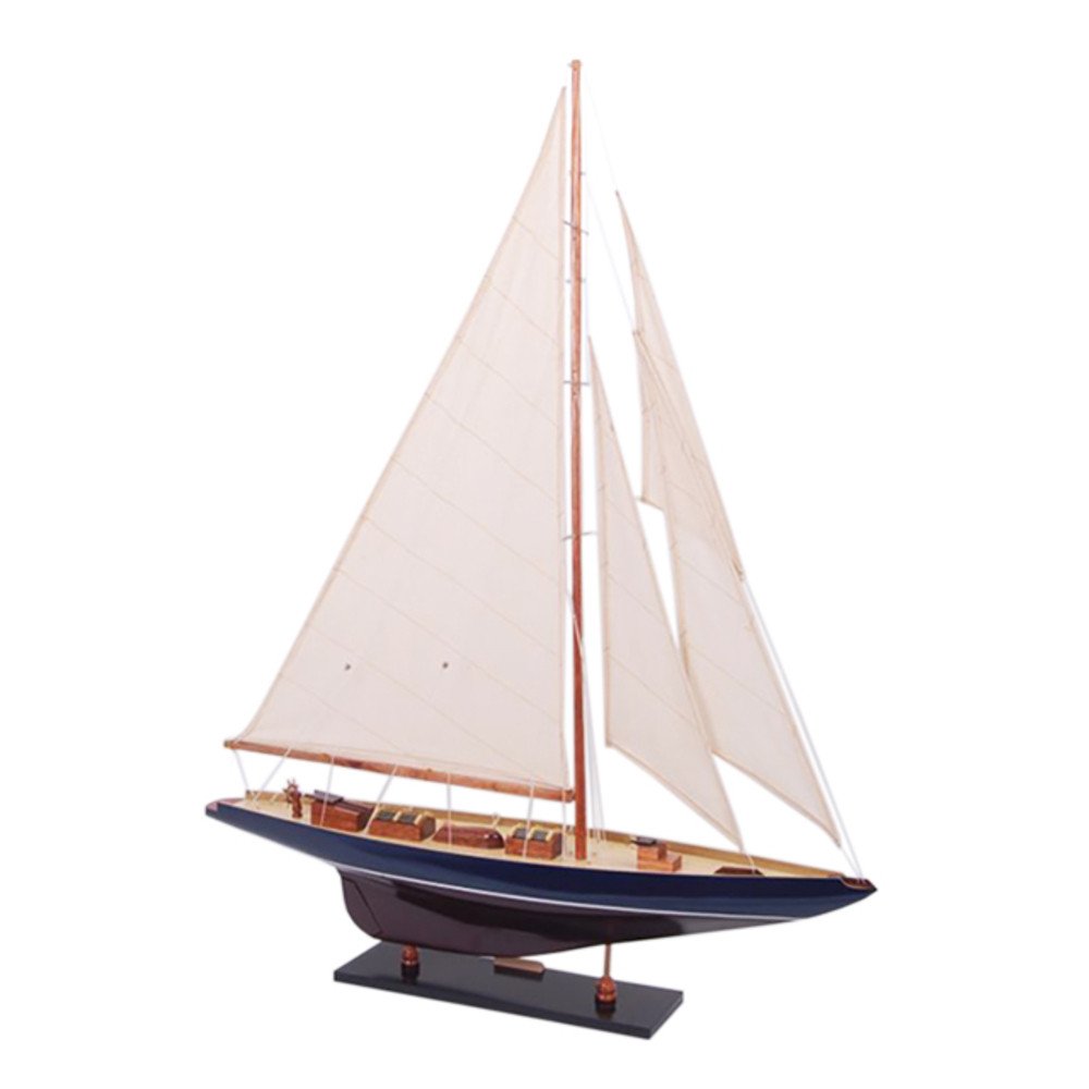 38" Unfinished Wood Hand Painted Model Boat HomeRoots