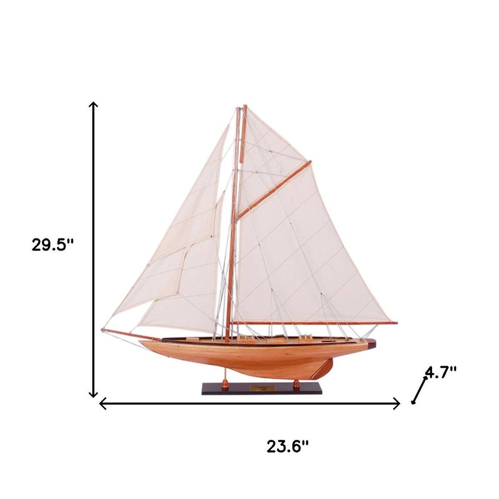 30" Unfinished Wood Hand Painted Model Boat HomeRoots